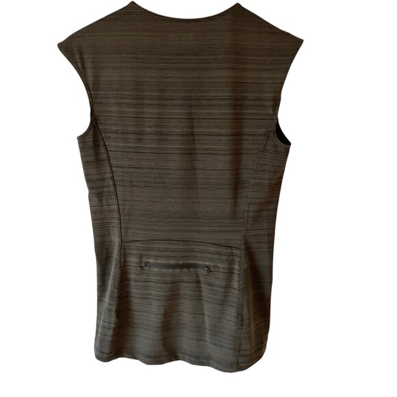 Athleta Gray Ruched Front Sleeveless Quarter Zip Activewear Top Womens Size S - Picture 2 of 9